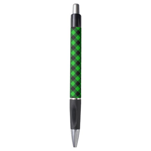 Black Green Check Pen (Front Vertical)