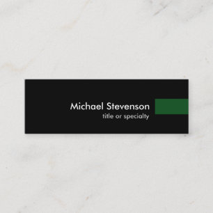 Black Green Consultant Unique Skinny Business Card