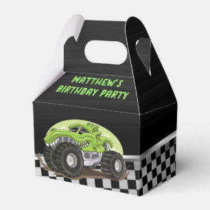 Black Green Gator Monster Truck Birthday Party Favour Box