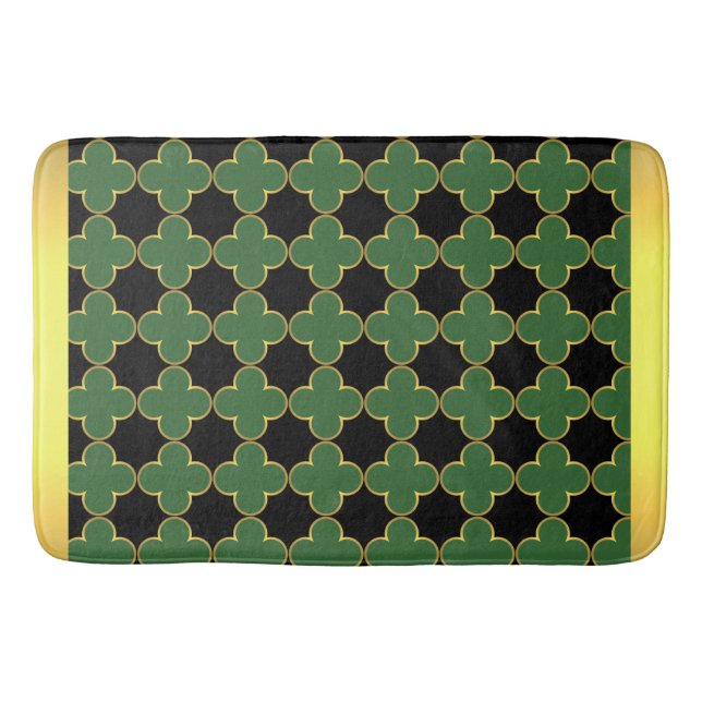 Black Green & Gold Bath Mat (Front)