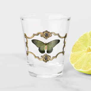 Black & Green Gothic Butterfly Shot Glass