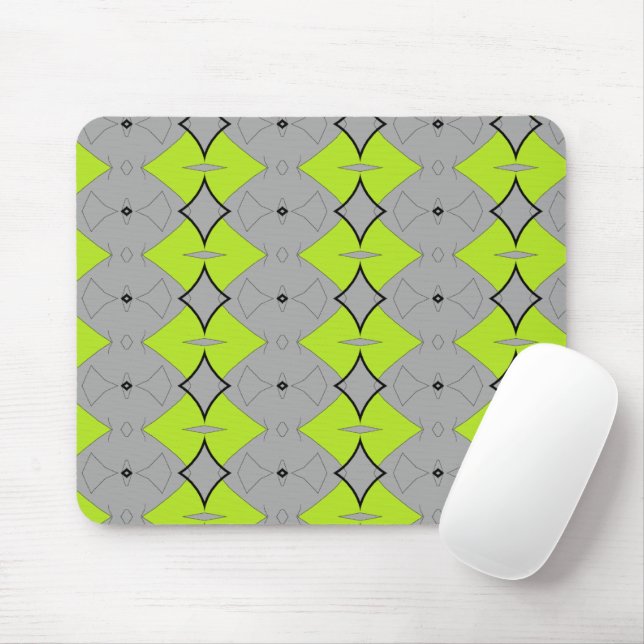 Black green grey pattern mouse mat (With Mouse)