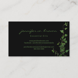 Black Green Ivy Plant Green Leaf Business Card