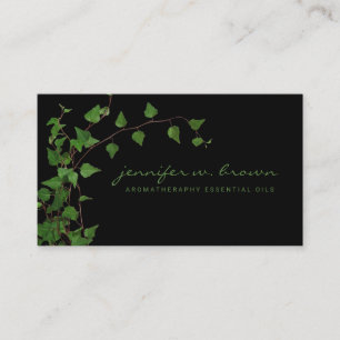 Black Green Ivy Plant Green Leaf Business Card