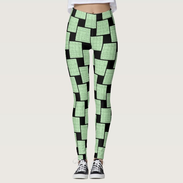Black & Green Leggings Long (Front)