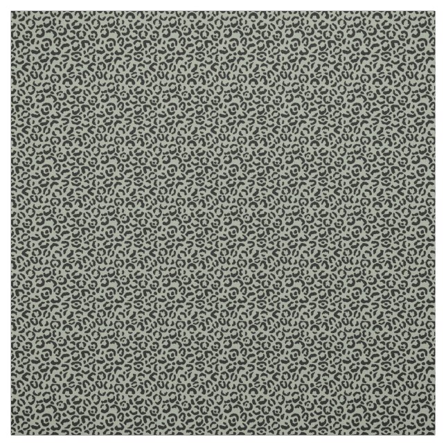 Black Green Leopard Print Fabric (Swatch)