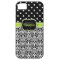 Black Green Monogrammed Damask Polka Dots Pattern