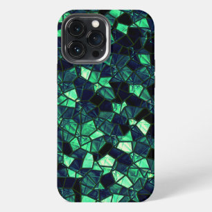 Black green mosaic with partially removed colour iPhone 13 pro max case