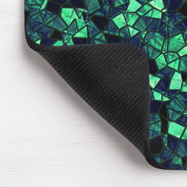 Black green mosaic with partially removed colour mouse mat (Corner)