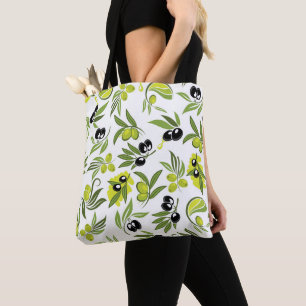 Black & Green Olives Tote Bag