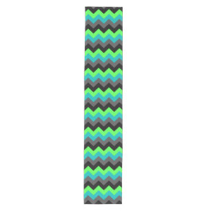 Black Green Ombre Chevrons Medium Table Runner
