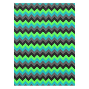 Black Green Ombre Chevrons Small Tablecloth