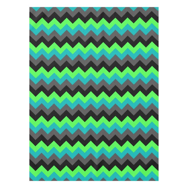 Black Green Ombre Chevrons Small Tablecloth (Front)
