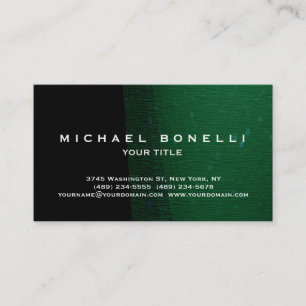 Black Green Pattern Simple Plain Business Card