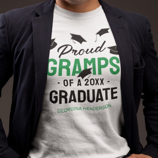 Black Green Proud Gramps 2025 Graduate T-Shirt (Creator Uploaded)