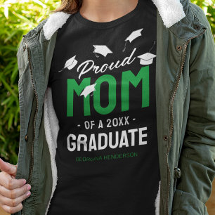 Black Green Proud Mum 2026 Graduate T-Shirt