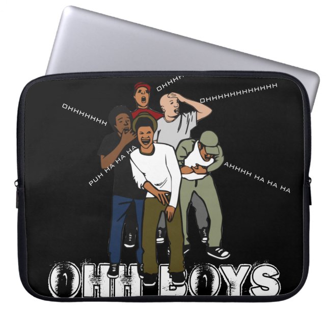 black green red OHH BOYS Cracking Up Laughing Laptop Sleeve (Front)