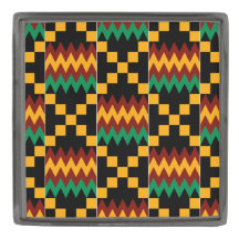 Black, Green, Red, Yellow Kente Cloth, Gunmetal
