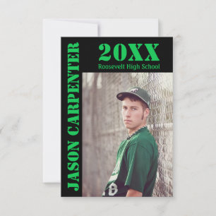 Black/Green Stencil Letters - 3x5Grad Announcement
