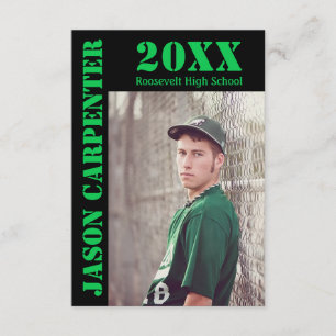 Black/Green Stencil Letters - 3x5Grad Announcement