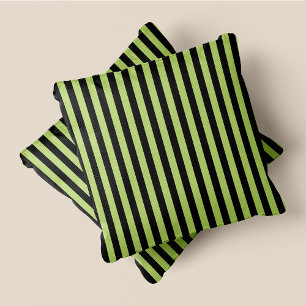 Black & Green Stripes Cushion