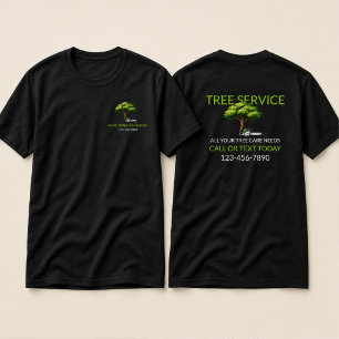 Black Green Tree Service Arborist Professional T-Shirt