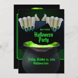 Black & Green Witches Brew Invitation