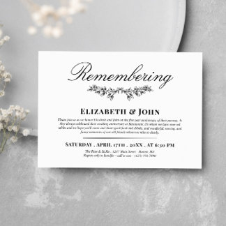 Black Greenery Joint Remembering Death Anniversary Invitation