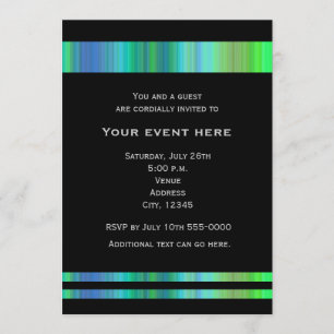 Black Greens Blues Elegant Party Event Invitation