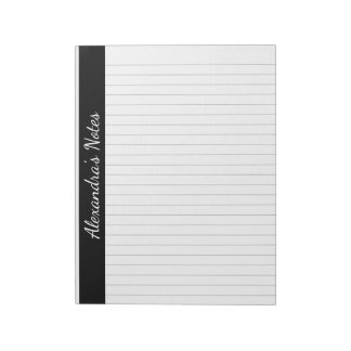 Black Grey 8.5x11 Letter Size Personalised Notepad