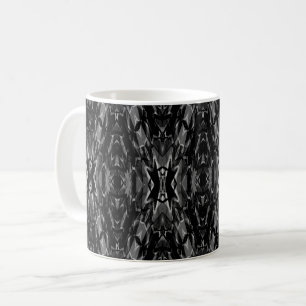 Black grey abstract geometry pattern coffee mug