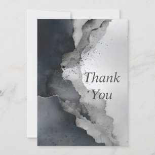 Black & Grey Abstract Thank You Card