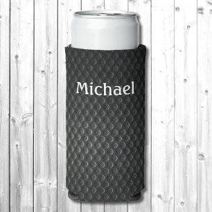 Black & Grey Add Your Name Tall Seltzer Can Cooler