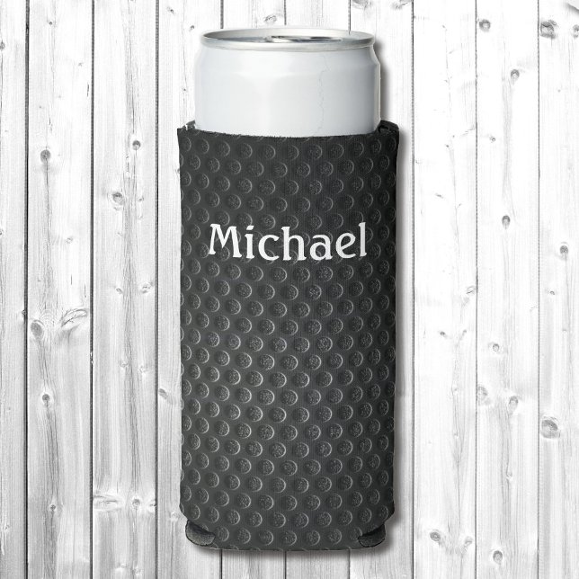 Black & Grey Add Your Name Tall Seltzer Can Cooler (Creator Uploaded)