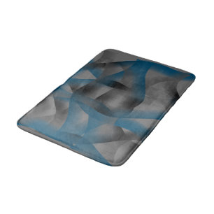 Black grey and blue ripples, with gradient parts   bath mat