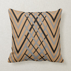 Black, Grey and Brown Pattern Cushion