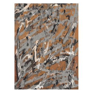 Black, Grey and Caramel Abstract Tablecloth