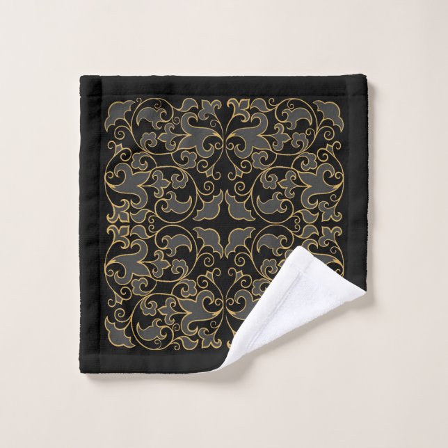 Black, Grey and Gold Wash Cloth (Wash Cloth)