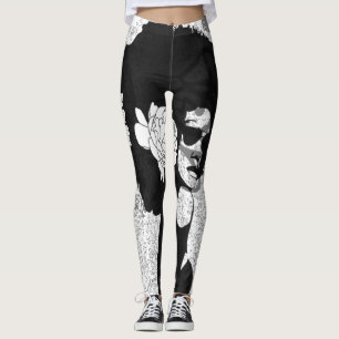 Black, grey and graffiti afro leggings