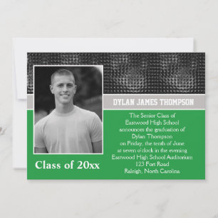 Black, Grey, and Green Photo Graduation Invite