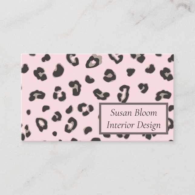 Black, Grey and Pink Business Card (Front)