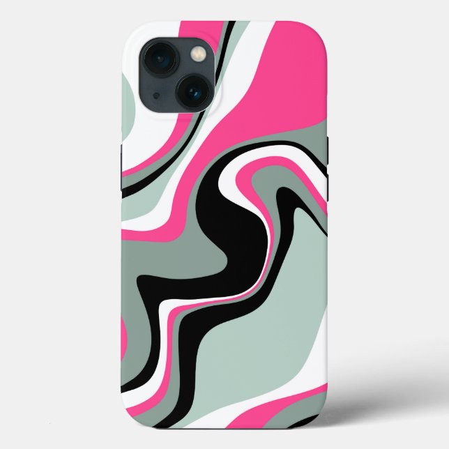Black, Grey and Pink Fluid Abstract  Case-Mate iPhone Case (Back)