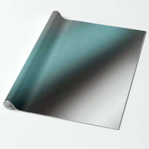 Black Grey and Teal Gradient Sleek Modern Wrapping Paper