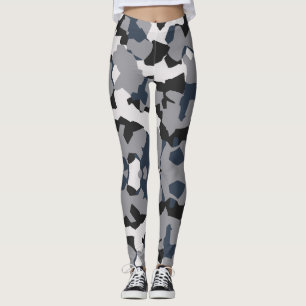 Black, Grey and White abstract pattern design Leggings