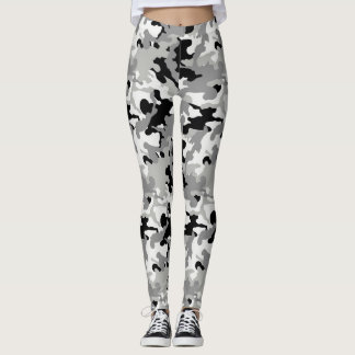 Black Grey and White Camo - Legging