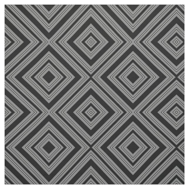 Black Grey and White Diamonds Fabric (Swatch)
