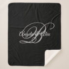 Black Grey and White Fancy Script Monogram