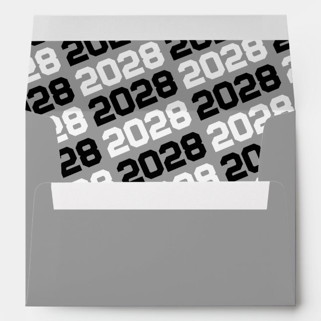 Black, Grey and White Graduation Envelopes (Back (Bottom))
