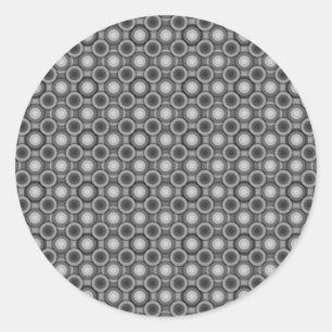Black, grey and White Optical Illusion Circles Classic Round Sticker