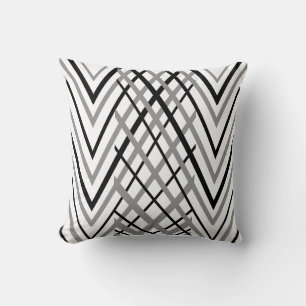 Black, Grey and White Pattern Cushion